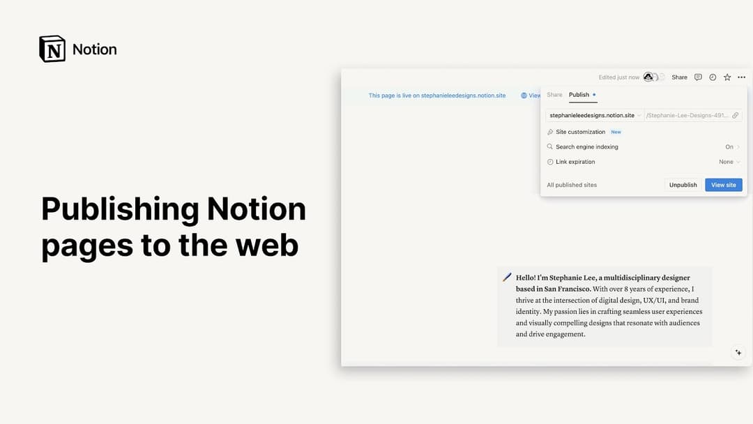 Publier un site Notion
