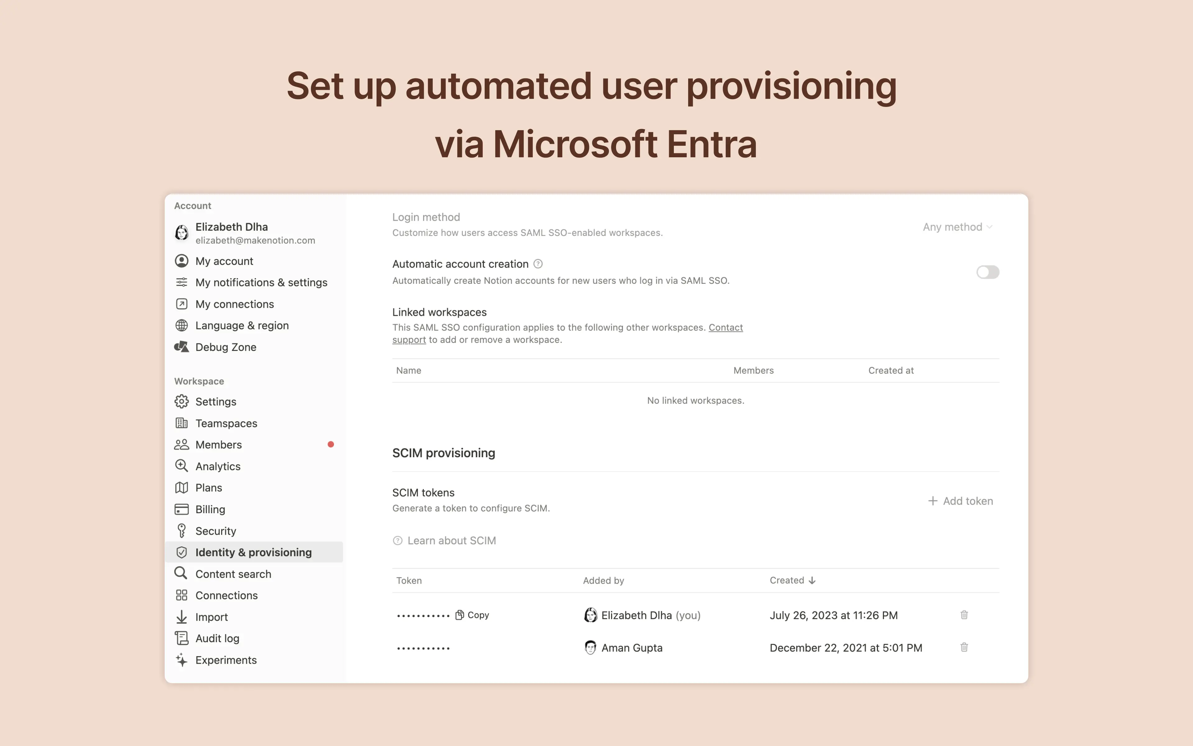 Set up automated user provisioning via Microsoft Entra
