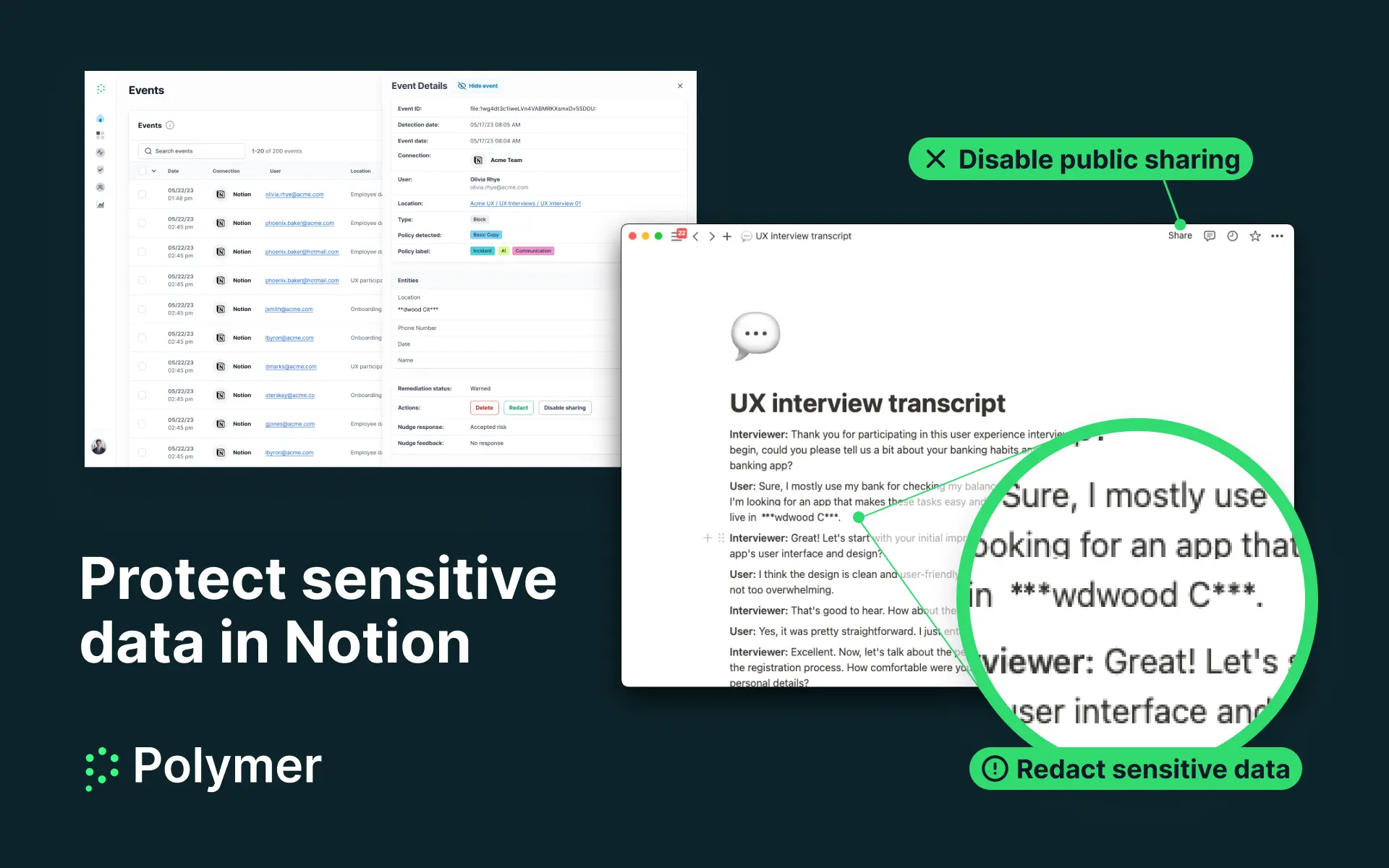 Redact sensitive data from your Notion workspace