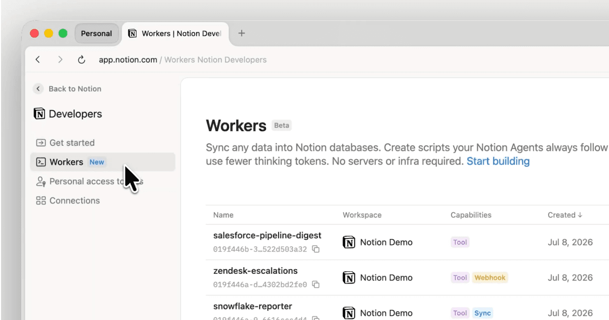 Share Notion Workers across your team