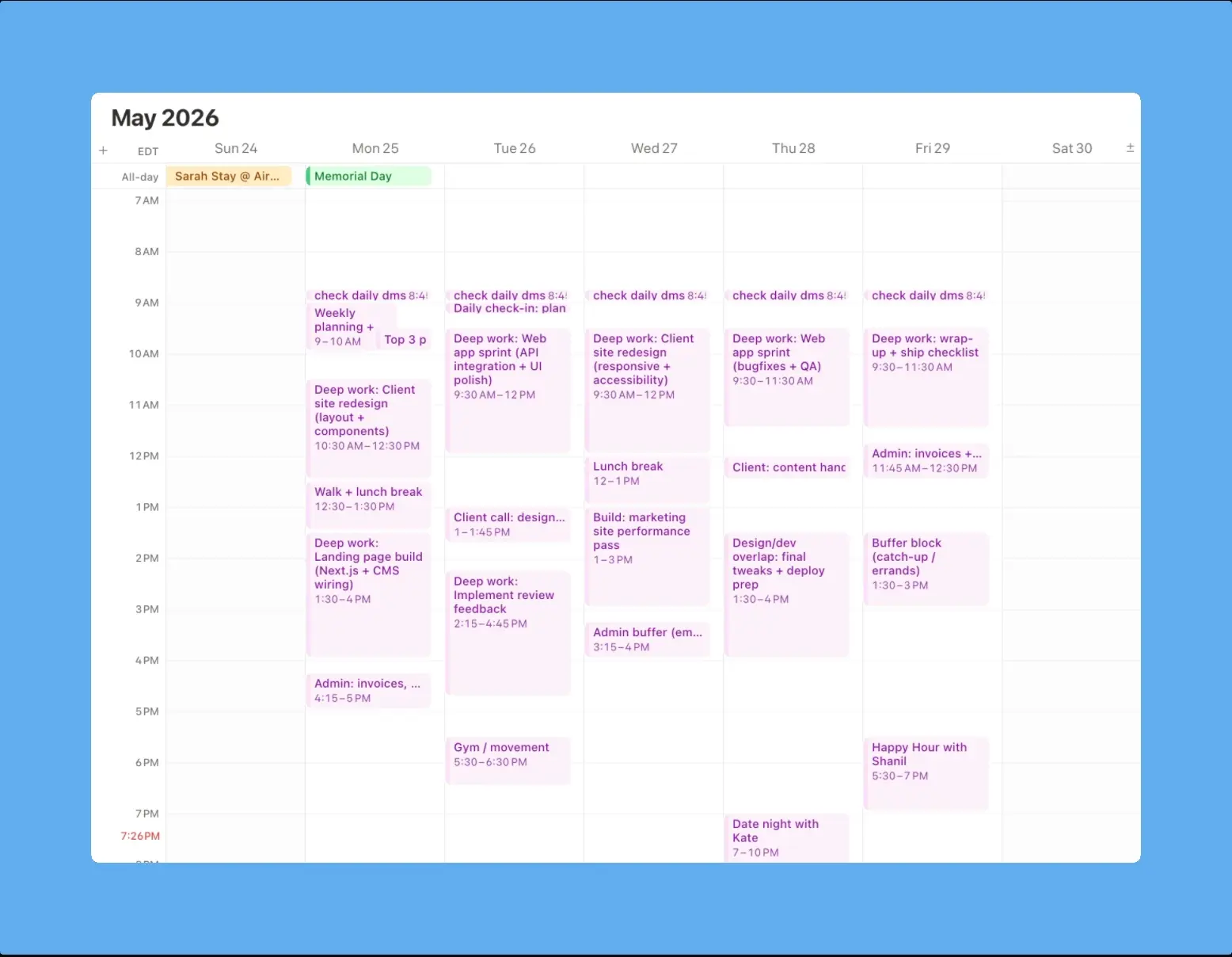 Kassidy’s Notion Calendar