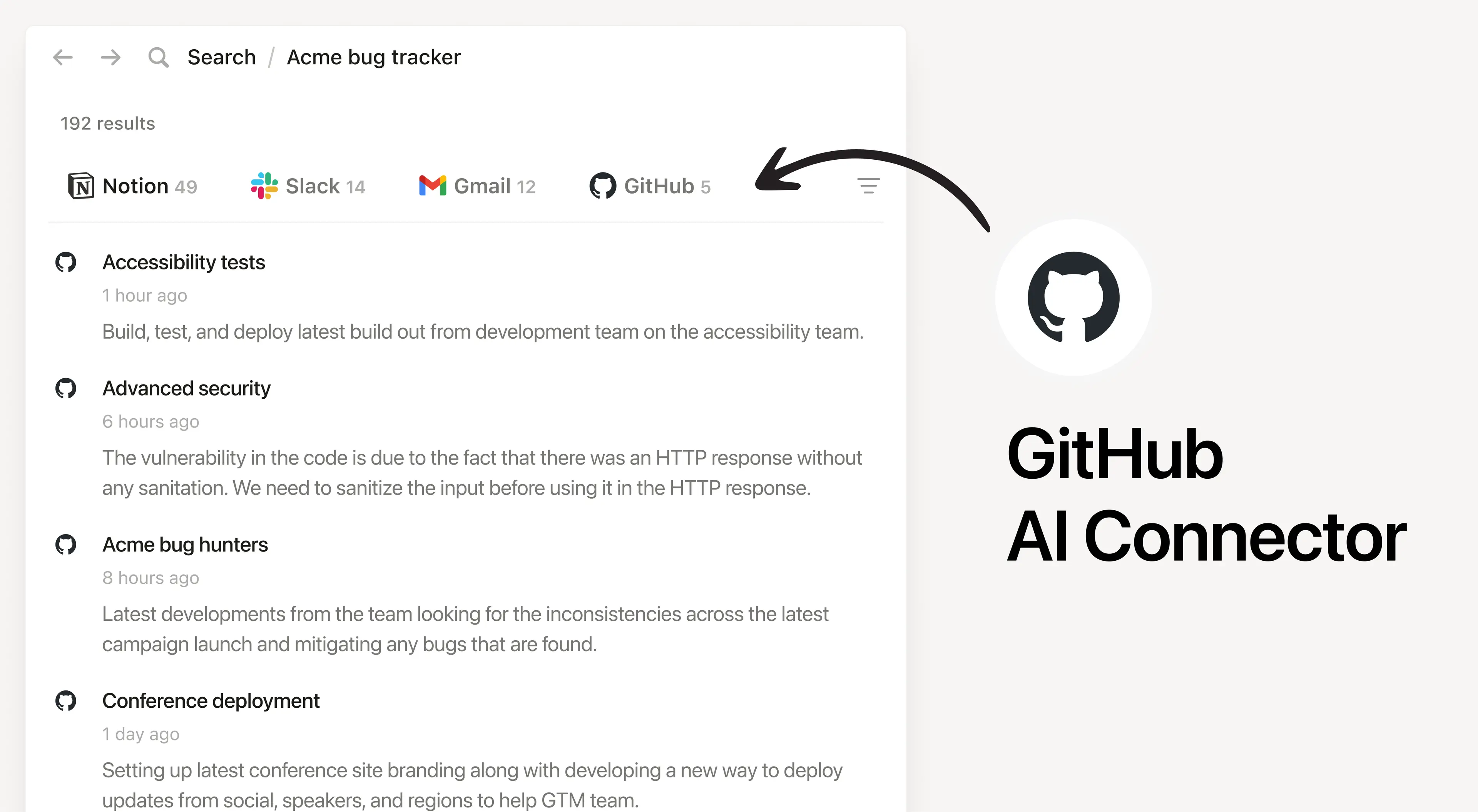 Search your GitHub repos from Notion