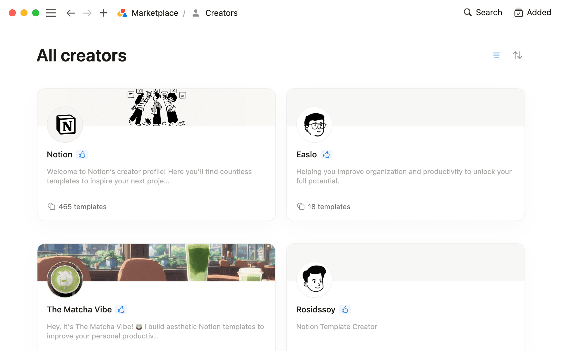 تصفح مجموعة مختارة من أعمال منشئي المحتوى في Marketplace لاكتشاف المجال الذي تتميز فيه