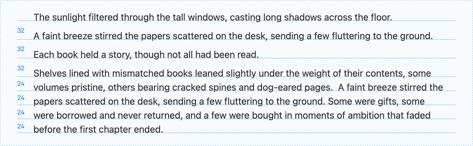 Paragraph breaks