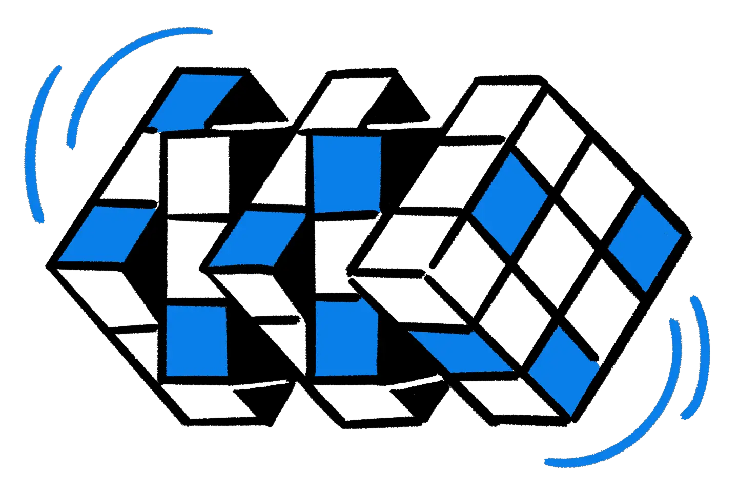 Spot Illustration: Rubik's cube - blue