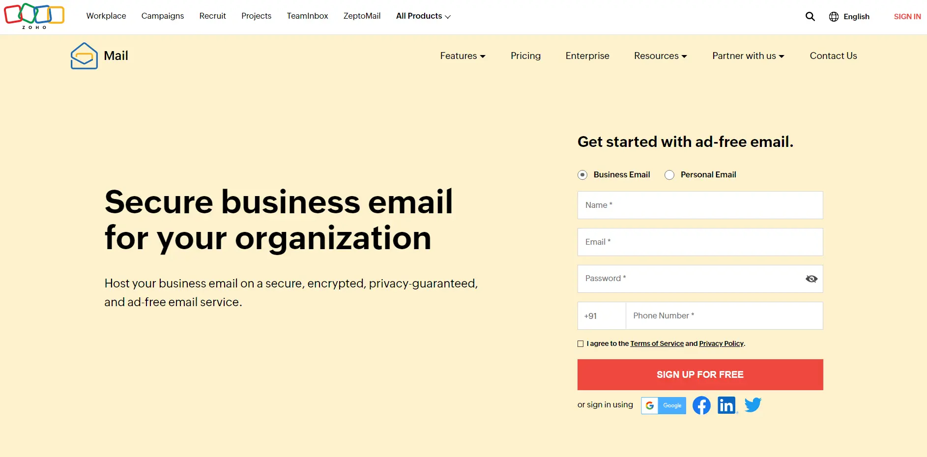 Source: Zoho Mail