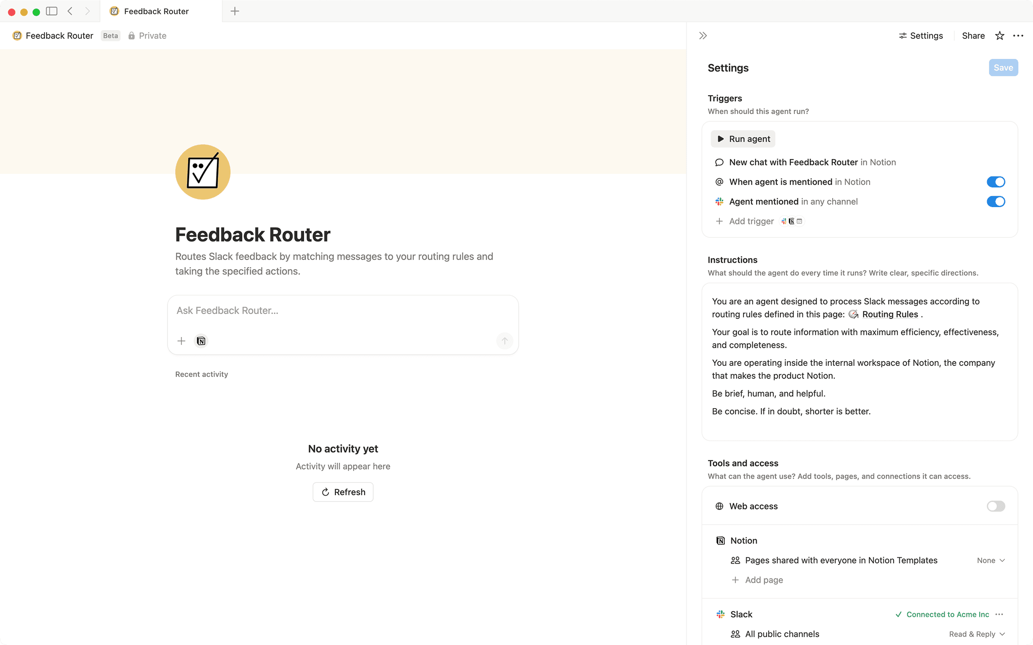 Feedback router