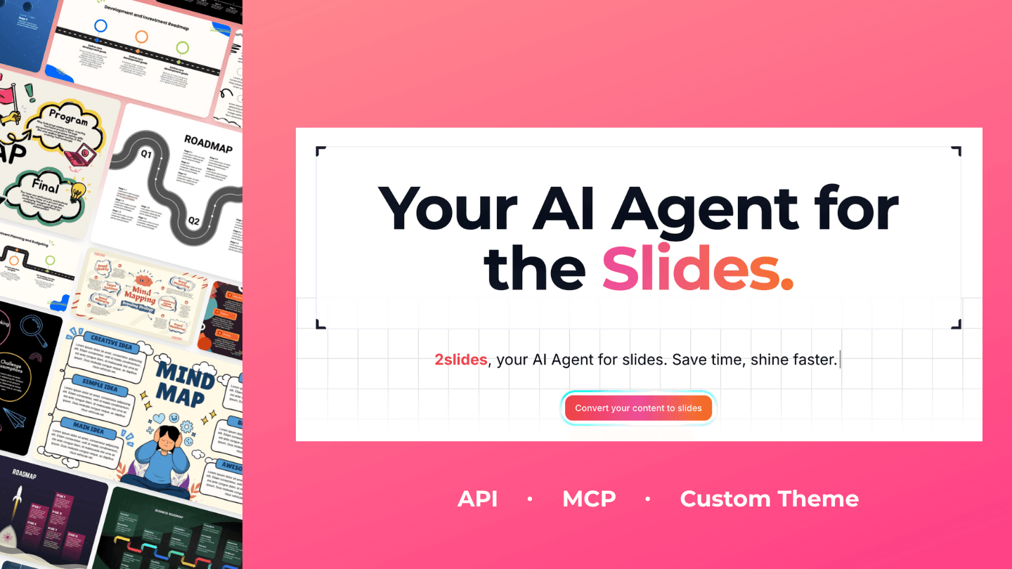Turn your Notion pages into polished presentations with AI — slides, narration, and video in minutes.