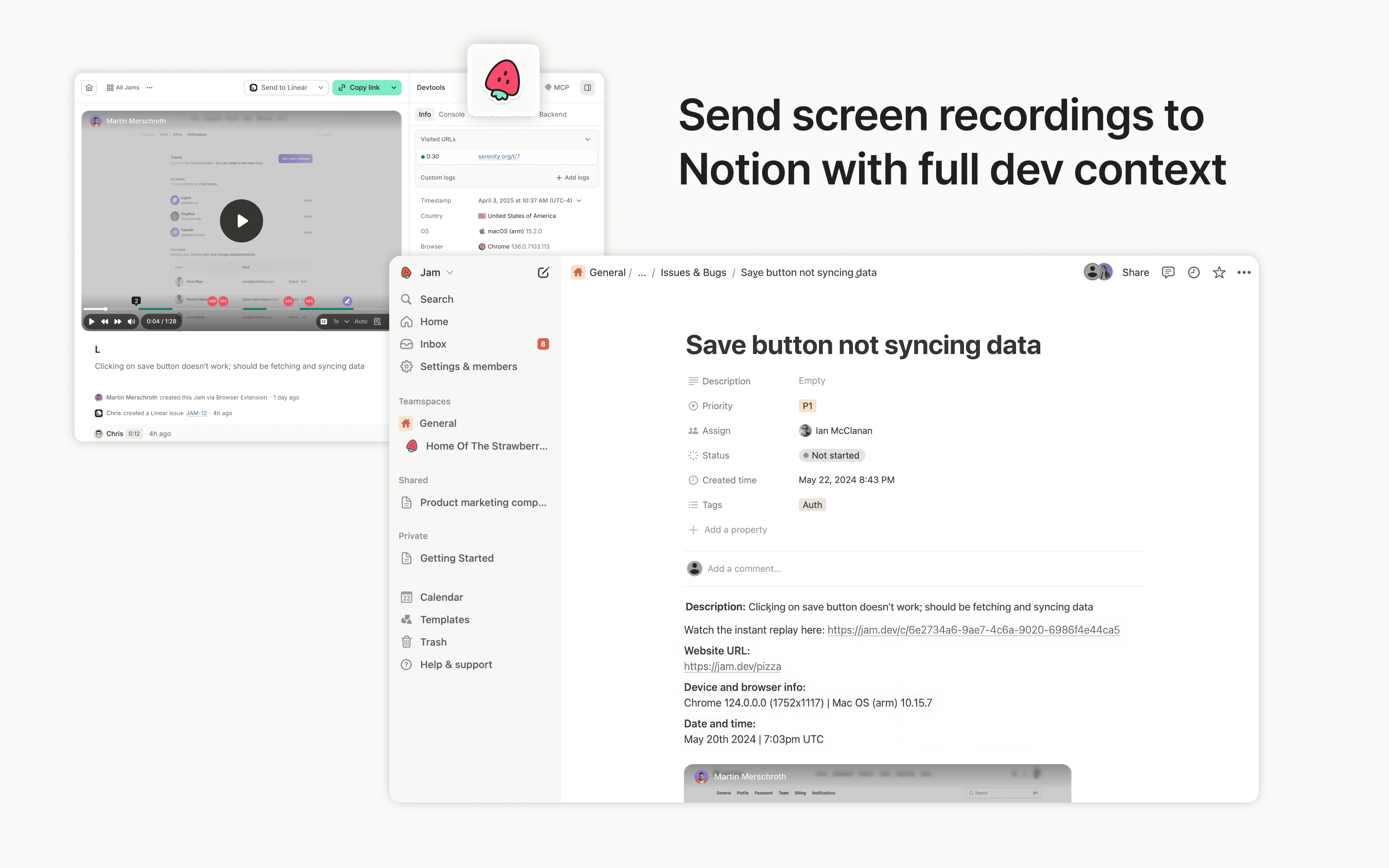 Turn screen recordings into Notion tasks and product notes