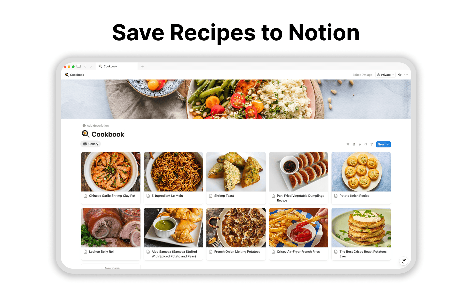 Save any recipe to Notion