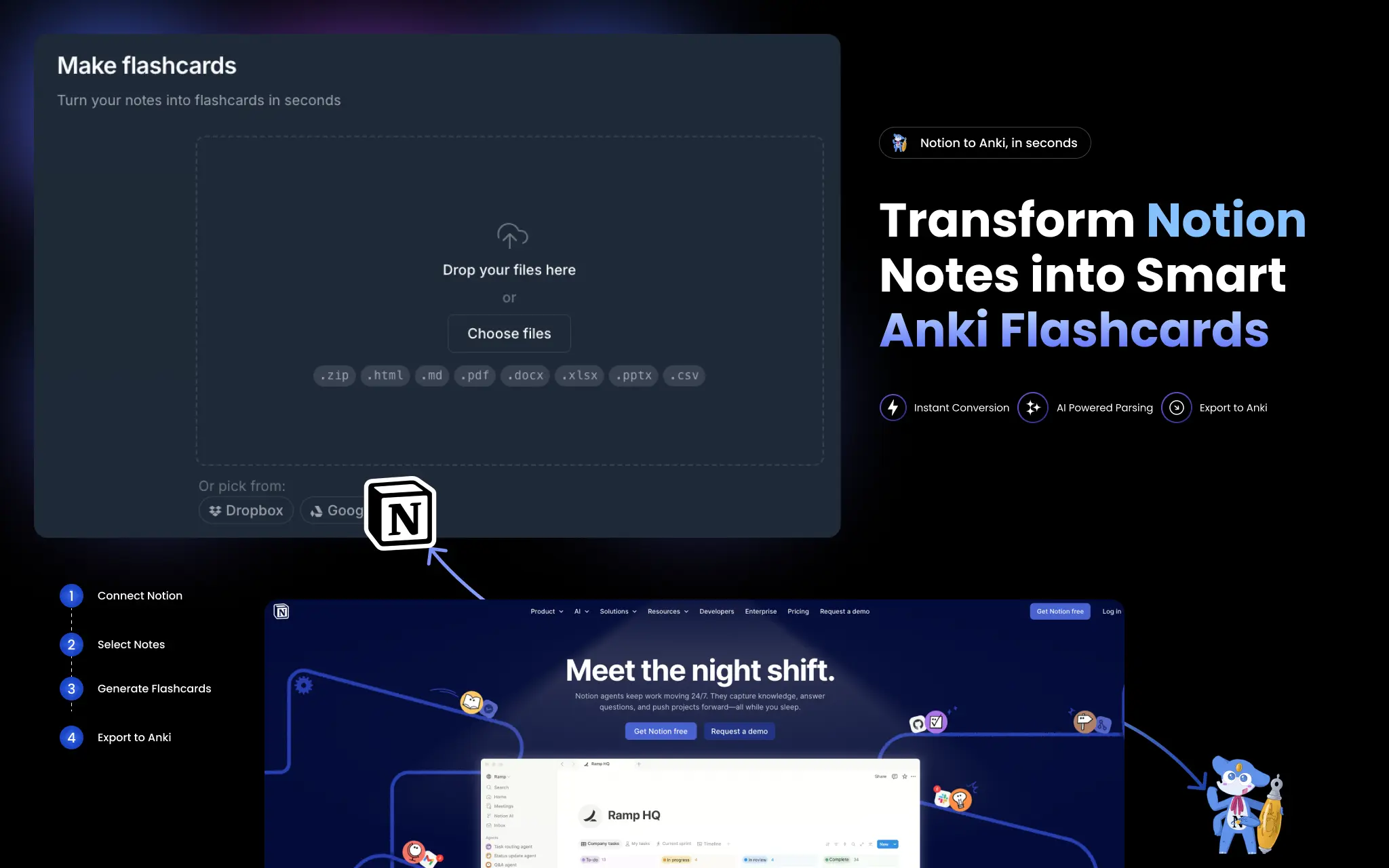 Convert any Notion page into an Anki flashcard deck in seconds — no add-ons required.