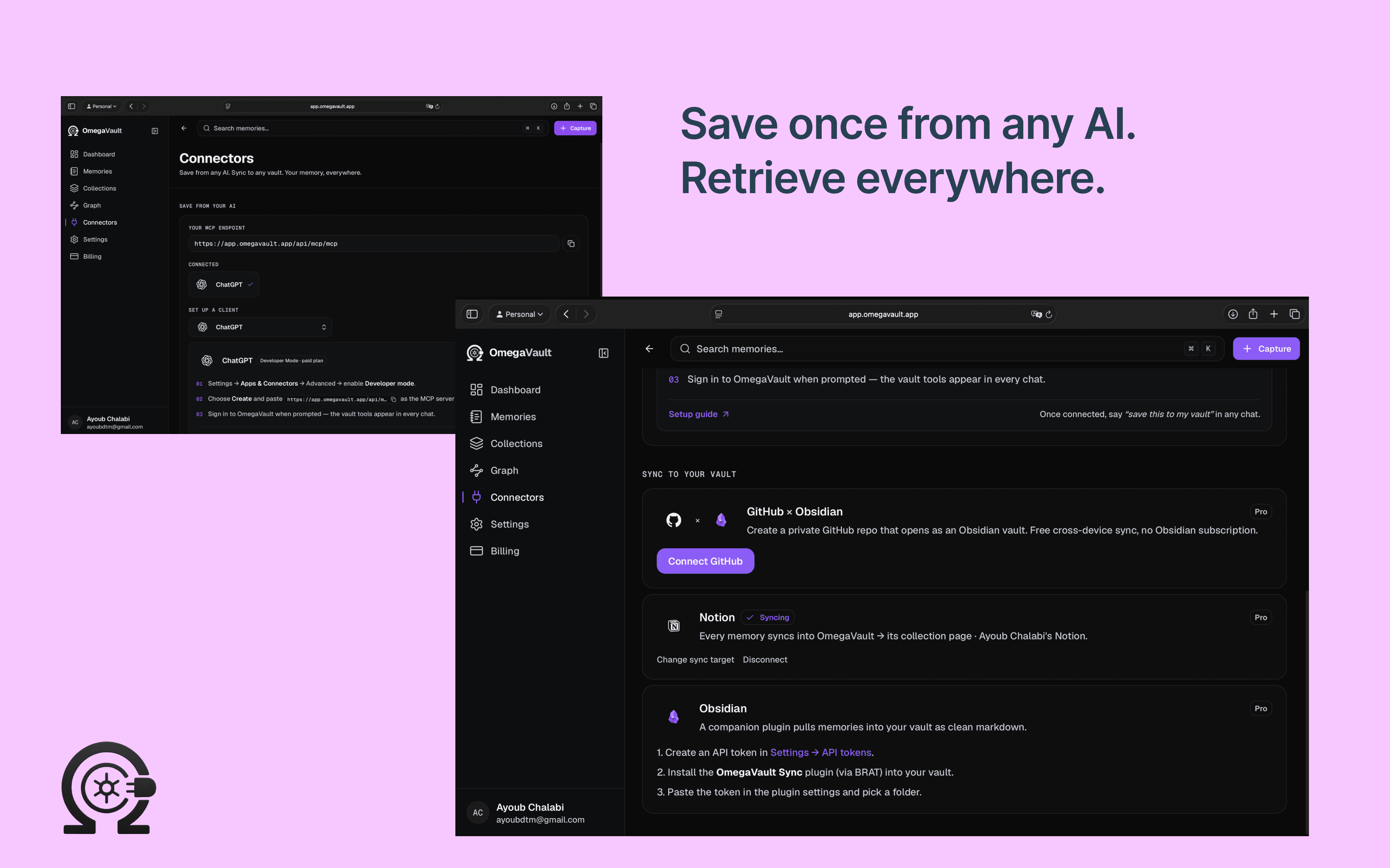 Save once from any AI. Retrieve everywhere