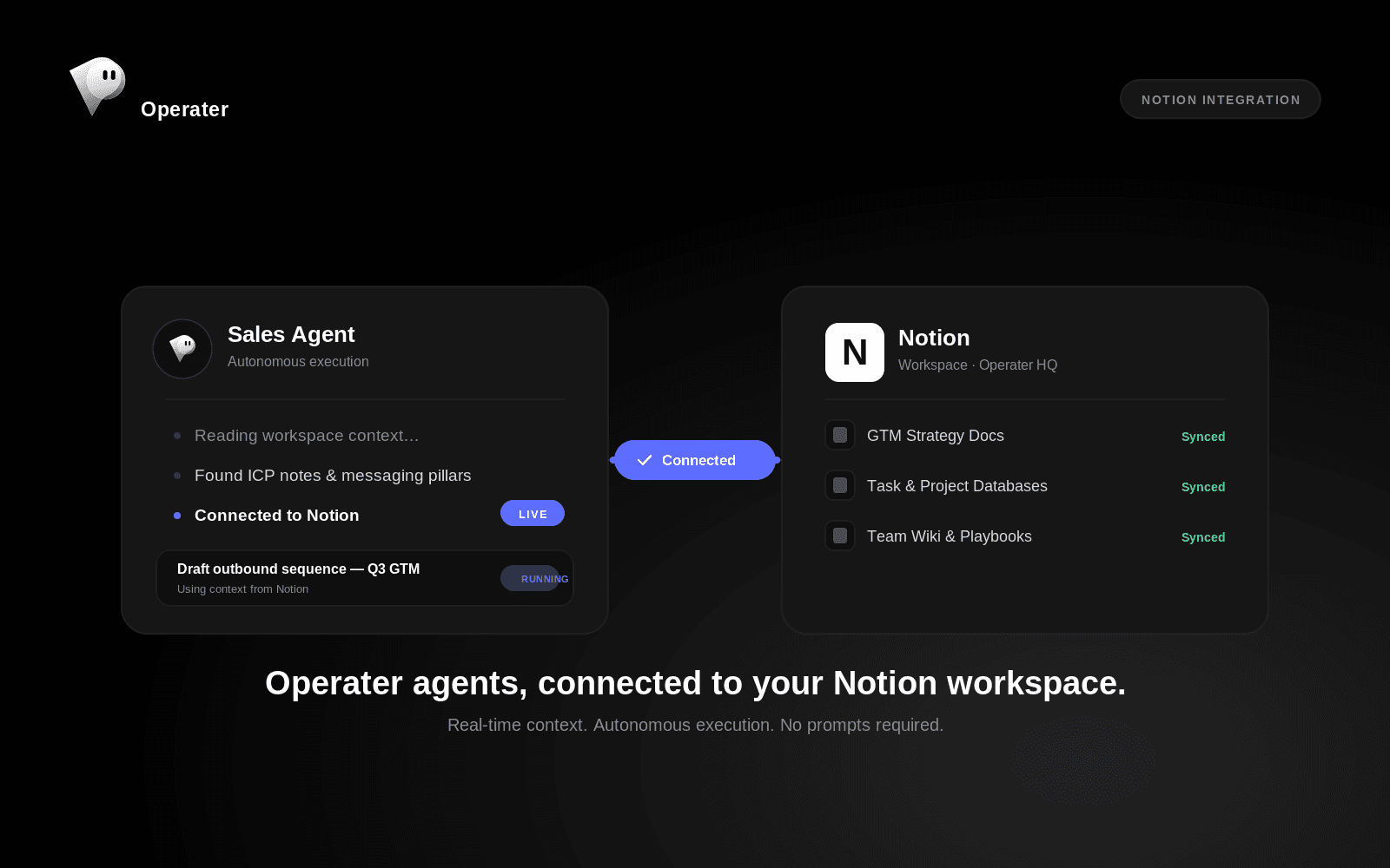 Let your AI agents read and act on your Notion workspace autonomously.